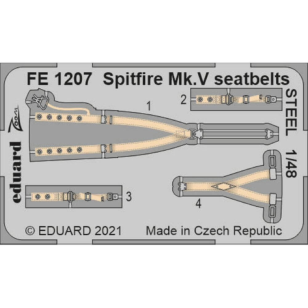 1:48 Spitfire Mk.V Seatbelts STEEL Detail Set Special Hobby FE1207 Eduard