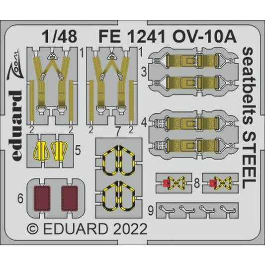 Eduard FE1241 OV-10A seatbelts STEEL for ICM Kits 1/48