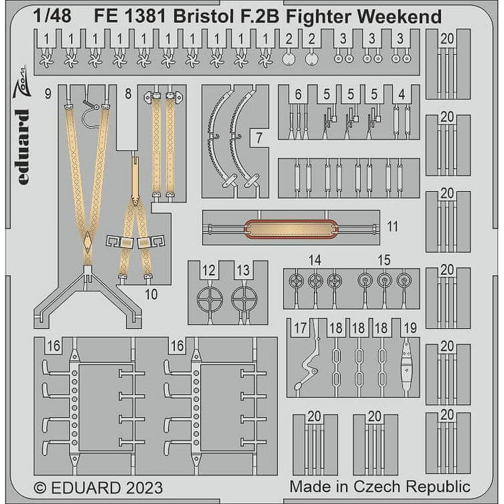 1:48 Bristol F.2B Fighter Photo Etched Zoom Set for Eduard FE1381 Eduard