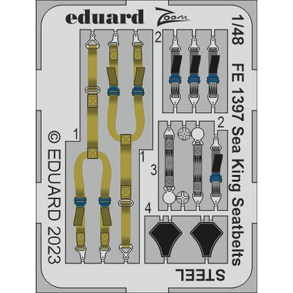 1:48 Sea King Seatbelts STEEL Detail Set for Airfix FE1397 Eduard