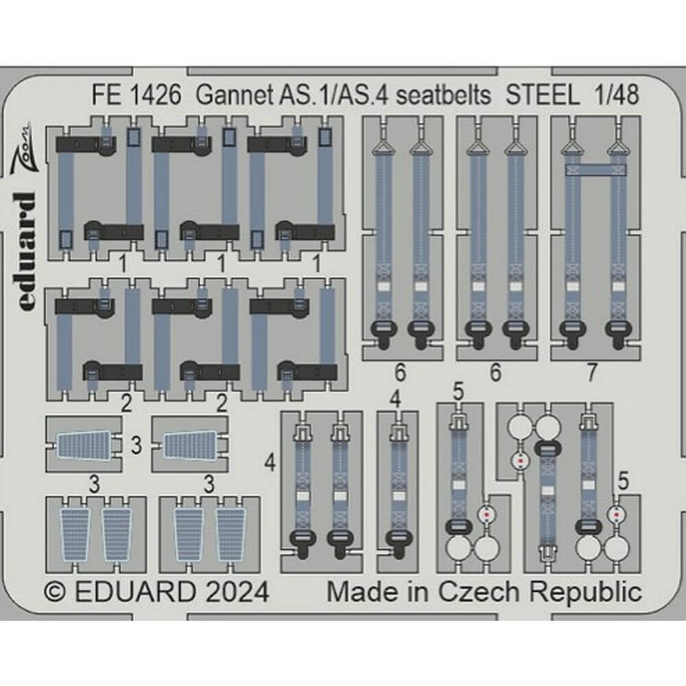 1:48 Gannet AS.1/AS.4 Seatbelts STEEL for Airfix FE1426 Eduard