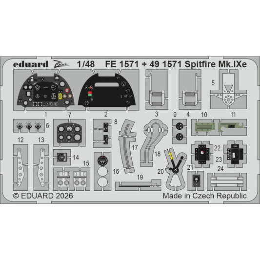 1:48 Supermarine Spitfire Mk.IXe Zoom Detail Set for Airfix FE1571 Eduard