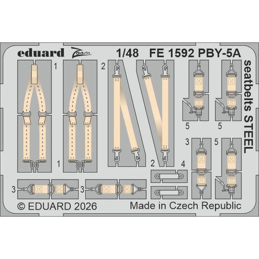 1:48 Consolidated PBY-5A Catalina Steel Seatbelts Set FE1592 Eduard