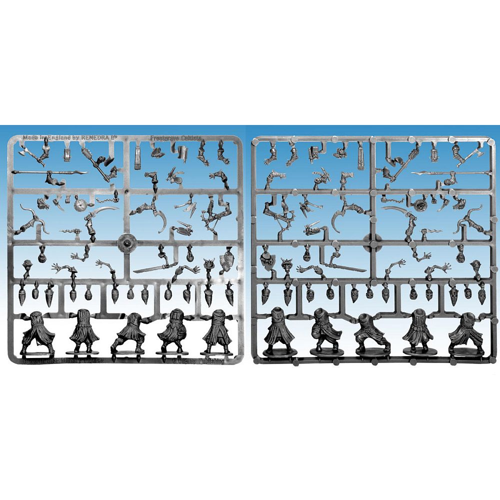 28mm Frostgrave Cultists Single Sprue With Bases