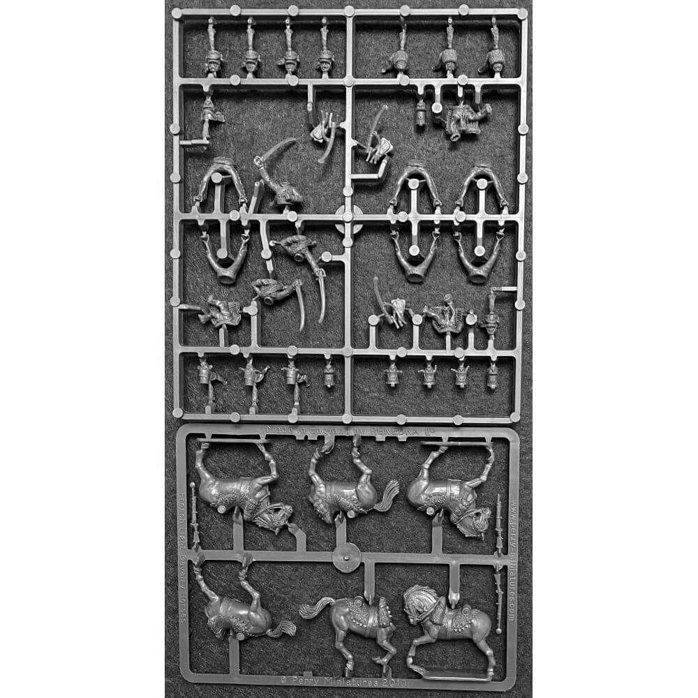 28mm Napoleonic French Hussars + Horses Sprue Perry Miniatures