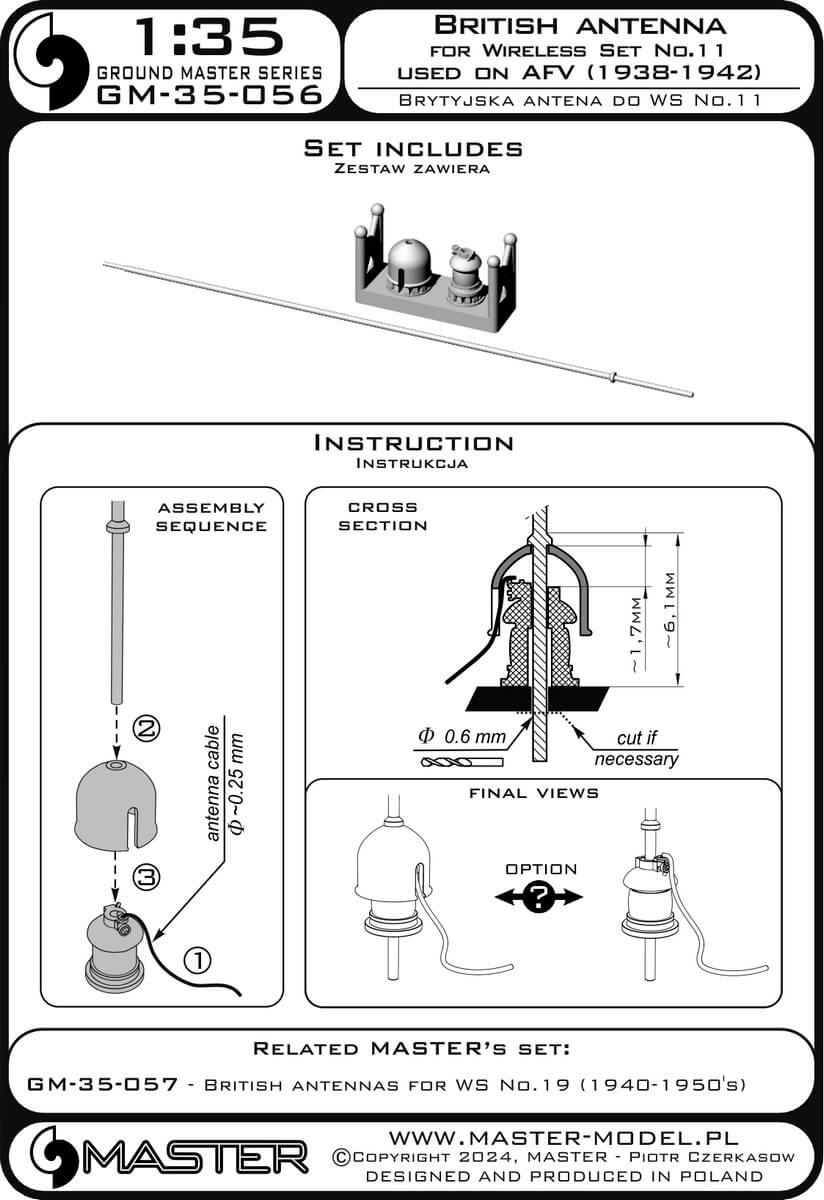 1:35 British Antenna For Wireless Set No 11 GM-35-056 Master