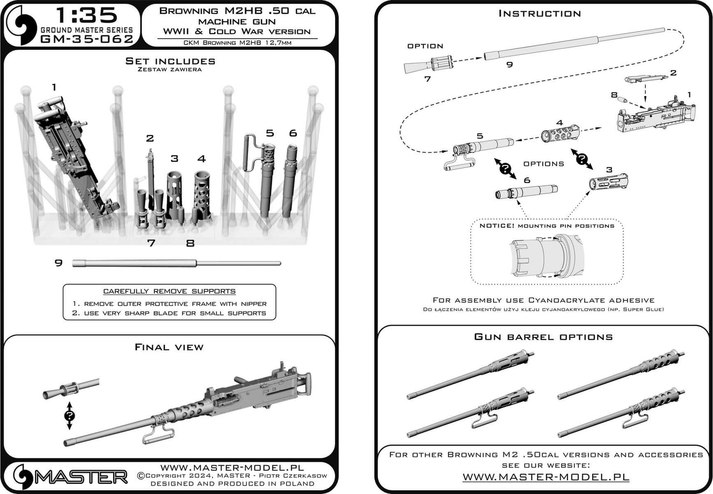 1:35 Browning M2HB .50 Cal Machine Gun GM-35-062 Master