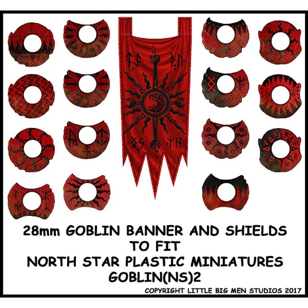 28mm Goblin Banner & Shields 2 - GOBLIN(NS)2 Little Big Men Studios