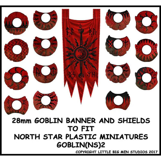 28mm Goblin Banner & Shields 2 - GOBLIN(NS)2 Little Big Men Studios