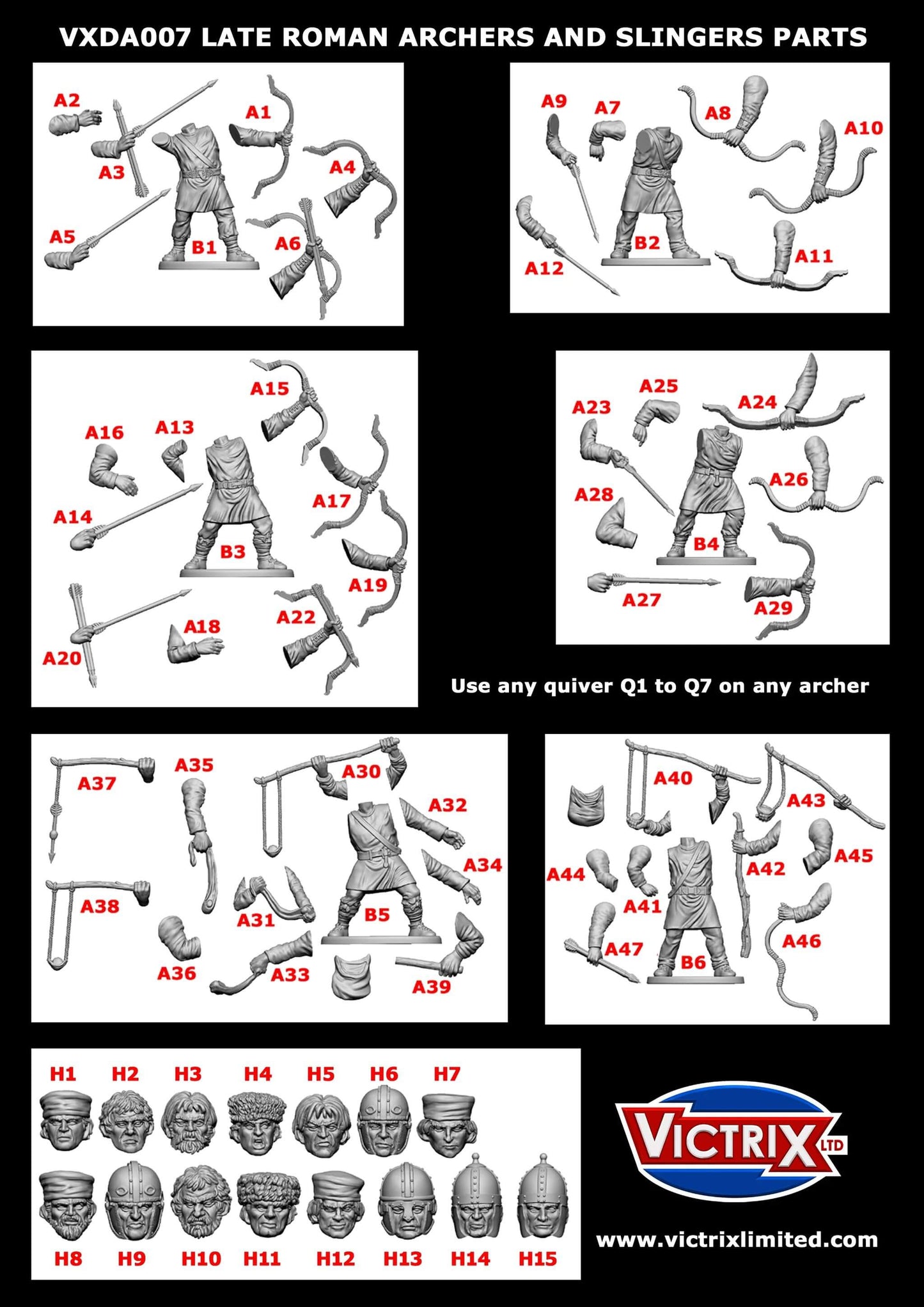 28mm Late Roman Archers and Slingers Single Sprue Victrix