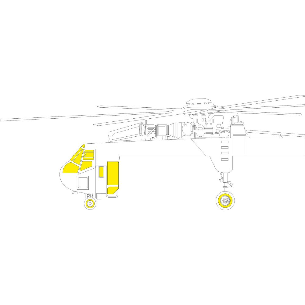 Eduard JX308 CH-54A TFace canopy masks for ICM Kits 1/35