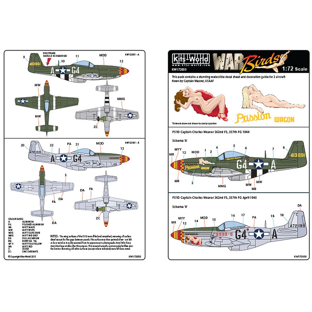 1:72 War Birds P-51D Mustang KW172050 Kits-World