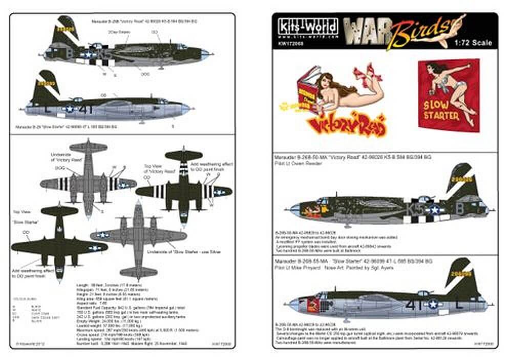 1:72 War Birds B-26 Marauders KW172068 Kits-World