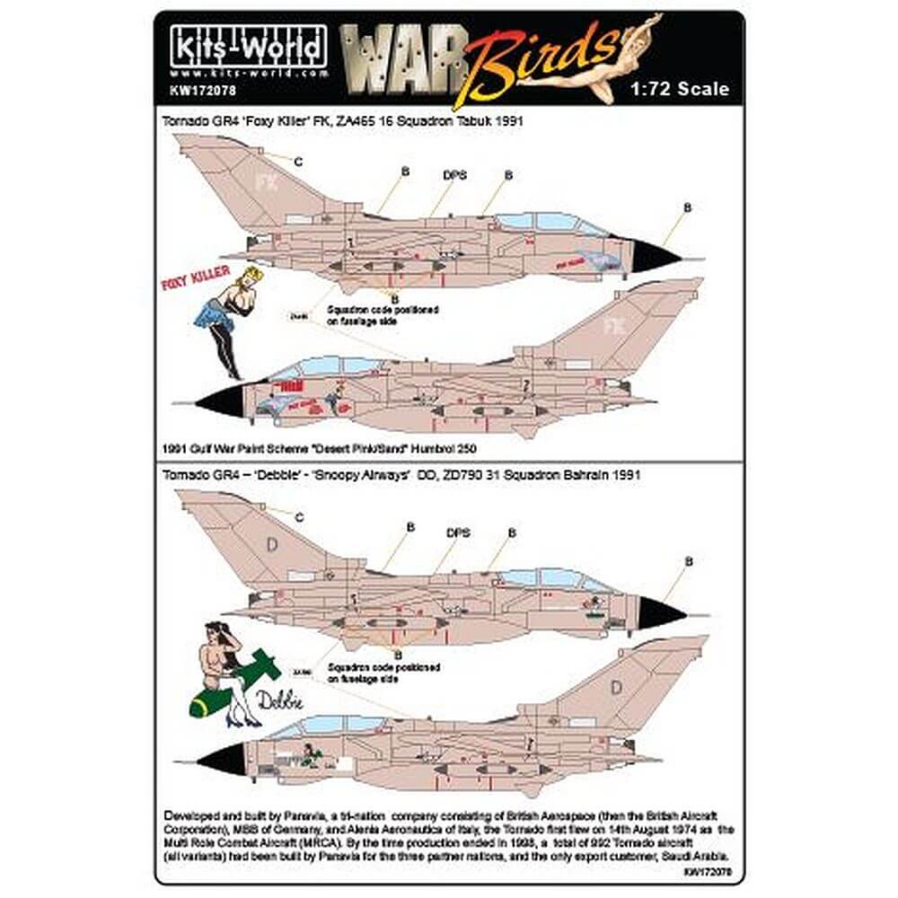 1:72 War Birds Desert Storm Tornado GR.1B/GR.4 KW172078 Kits-World