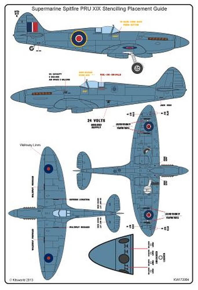 1:72 War Birds Supermarine Spitfire PRU Mk XIX KW172084 Kits-World