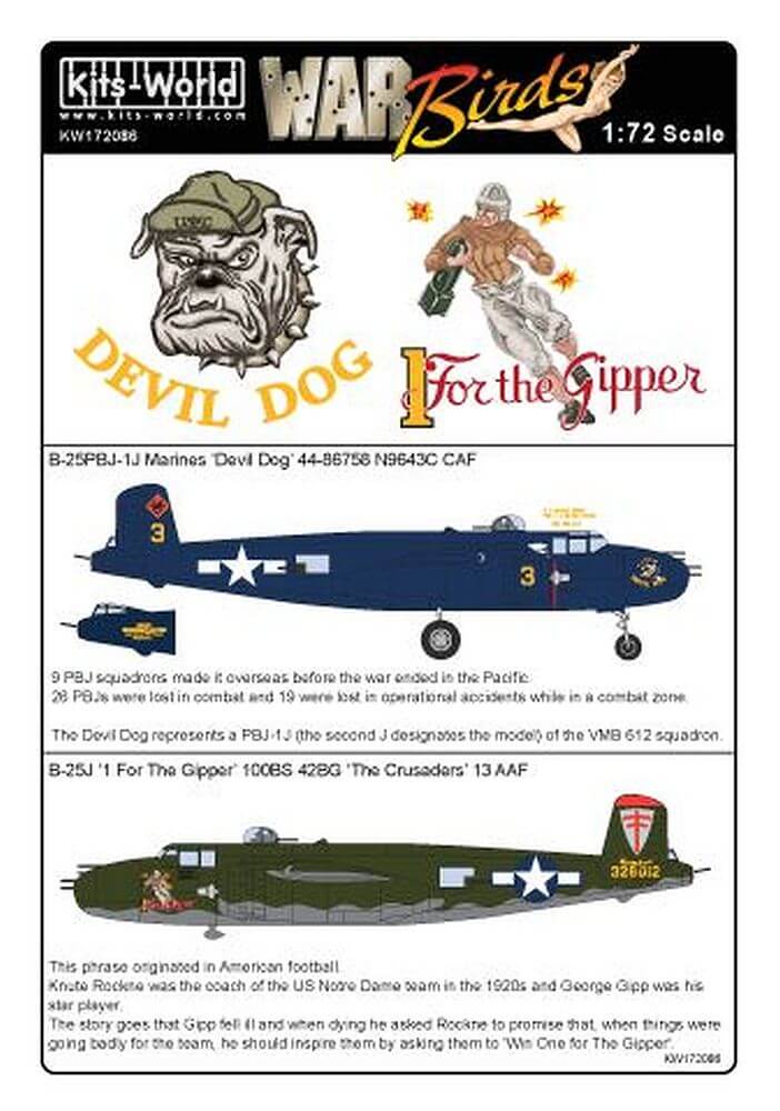 1:72 War Birds B-25 Mitchell KW172086 Kits-World