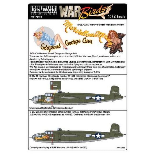 1:72 War Birds B-25J Mitchells Hannover Street KW172100 Kits-World