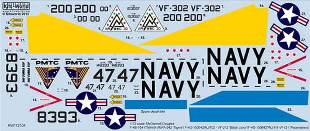 1:72 War Birds F-4B QF-4B Phantom II VF-302 PMTC KW172104 Kits-World