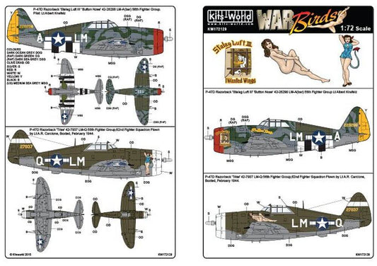 1:72 P-47D Thunderbolt Razorback "Button Nose" & "Triss" KW172129 Kits-World