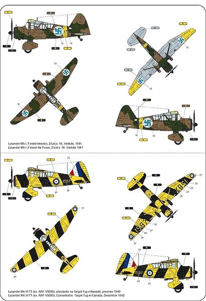 1:48 Lysander Mk.I, II and III LDS 48004 L Decals Studio