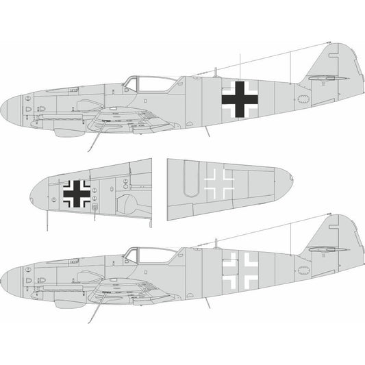 1:24 Messerschmitt Bf-109 G-5 / G-6 - National Insignia for Airfix LX011 Eduard