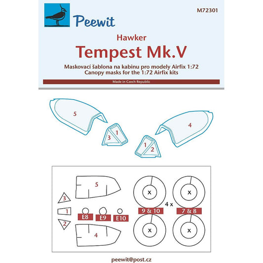 1:72 Tempest Mk.V Canopy Mask for Airfix kits M72301 Peewit