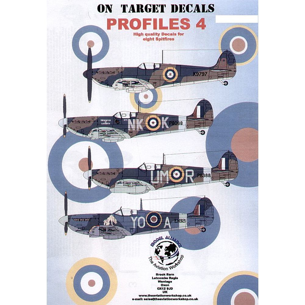 Model Alliance MA-48114 Spitfire Mk. I - VI On Target: Profile No. 4 Decals 1/48