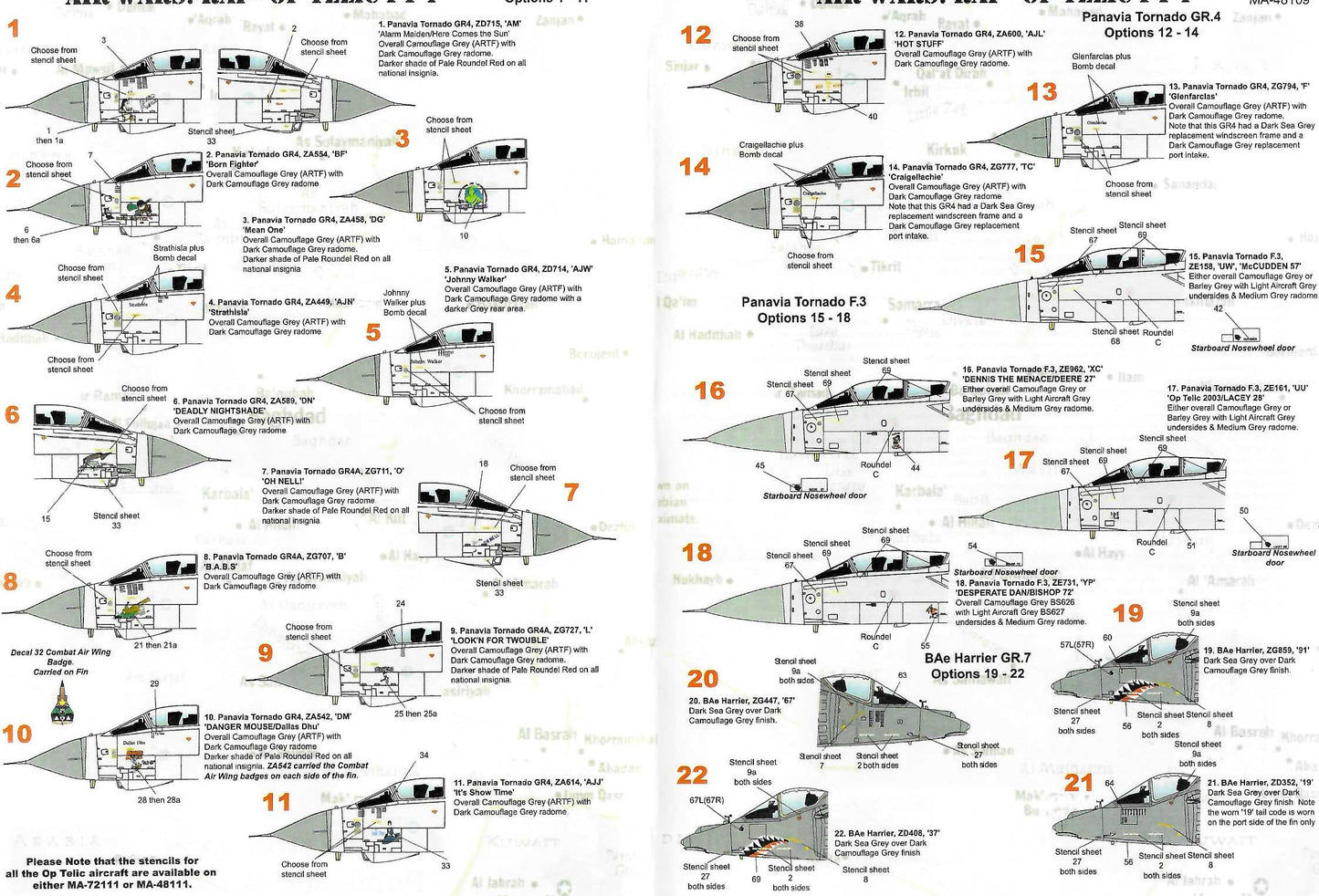 Model Alliance MA-72109 Operation TELIC Part 1 Decals 1/72