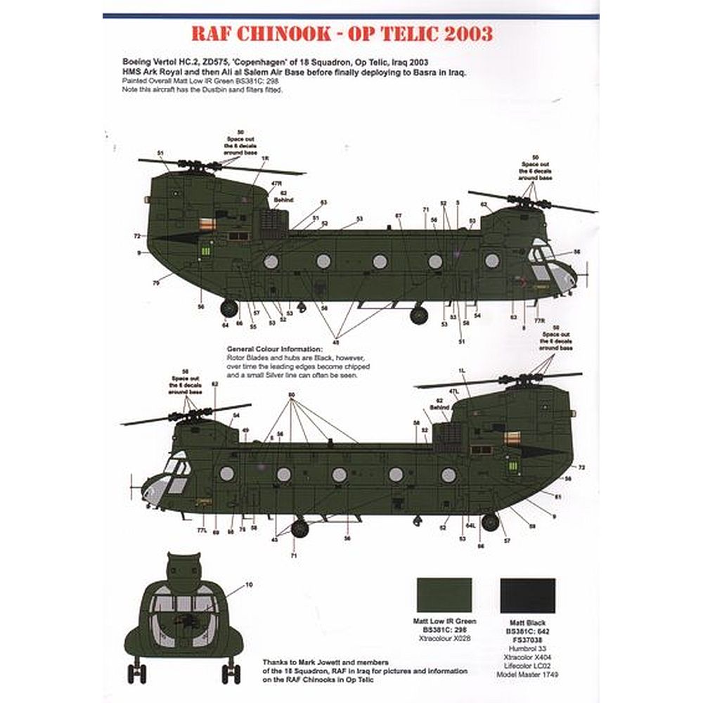 Model Alliance MA-72119 Boeing CH-47 Chinook HC.1/2 Decals 1/72