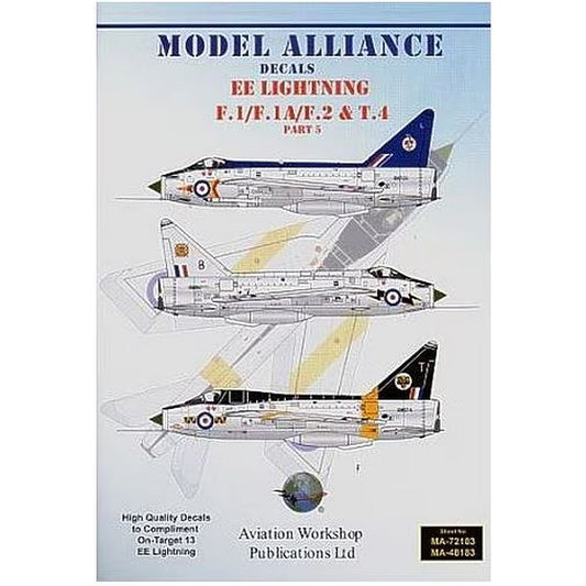 Model Alliance MA-72183 Lightning F.1 / F.1A / F.2 / T.4 Part 5 Decals 1:72