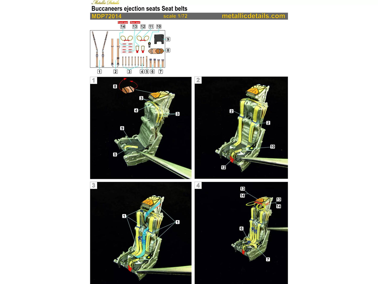 1:72 Blackburn Buccaneer Seat belts MDP72014 Metallic Details