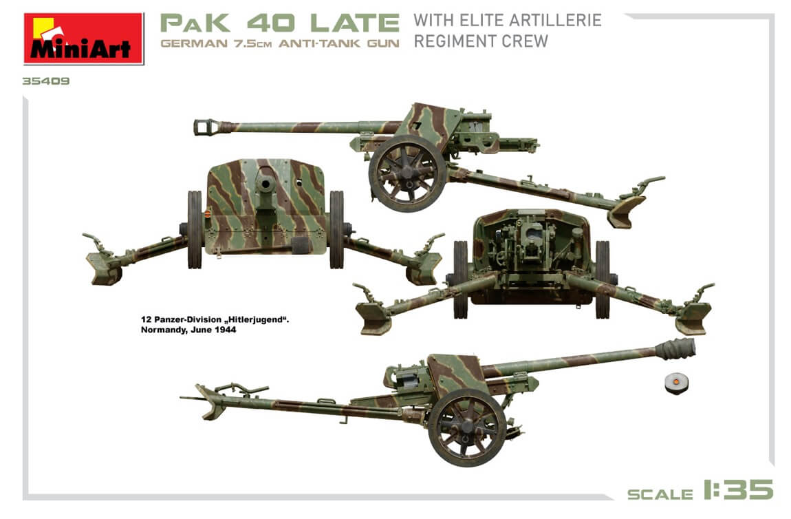 1:35 German 7,5cm Anti-Tank Gun Pak 40, Late 35409 MiniArt