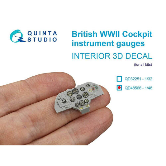 1:48 British WWII Cockpit instrument gauges QD48566 Quinta Studio