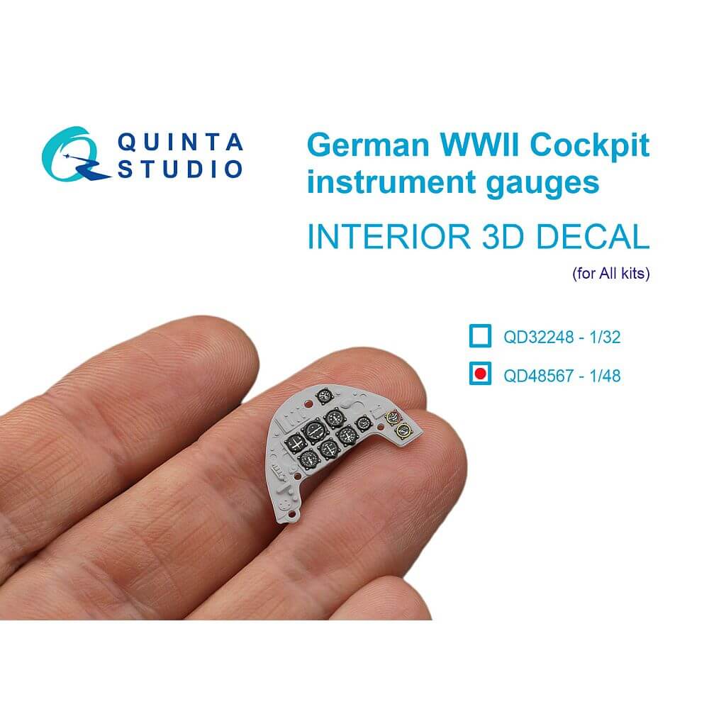 1:48 German WWII Cockpit instrument gauges QD48567 Quinta Studio