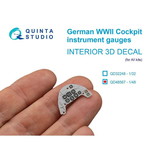 1:48 German WWII Cockpit instrument gauges QD48567 Quinta Studio