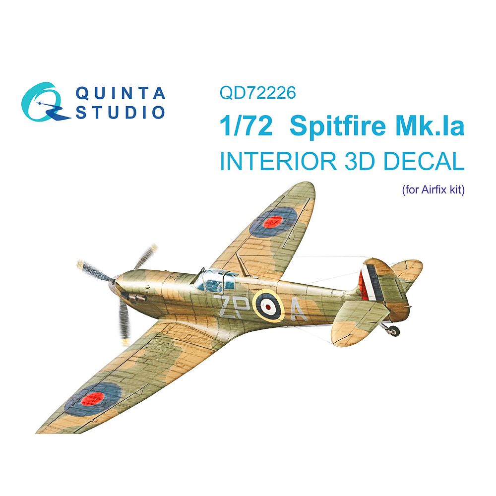 1:72 Spitfire Mk.Iа interior 3D decals for Airfix QD72226 Quinta Studio