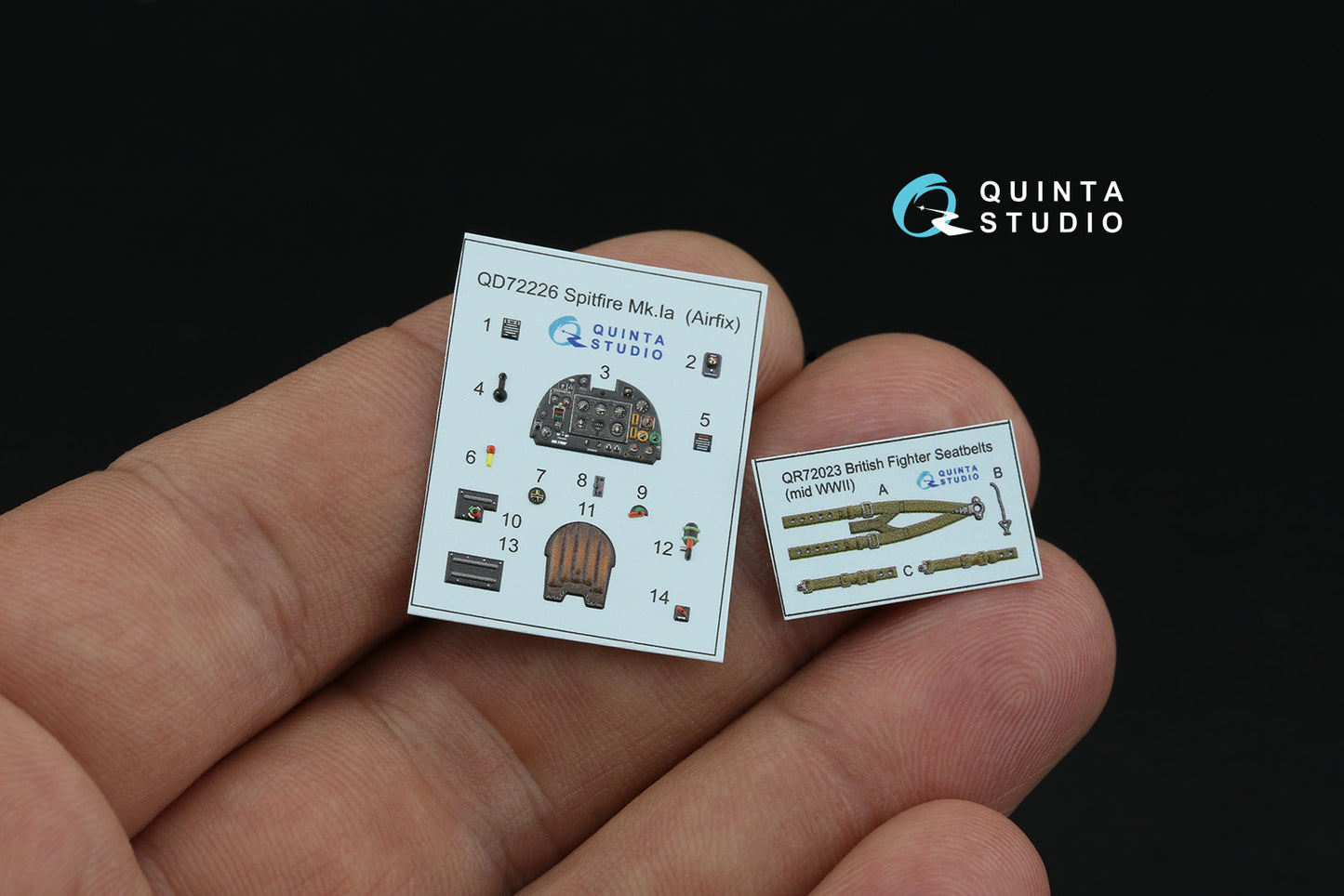 1:72 Spitfire Mk.Iа interior 3D decals for Airfix QD72226 Quinta Studio