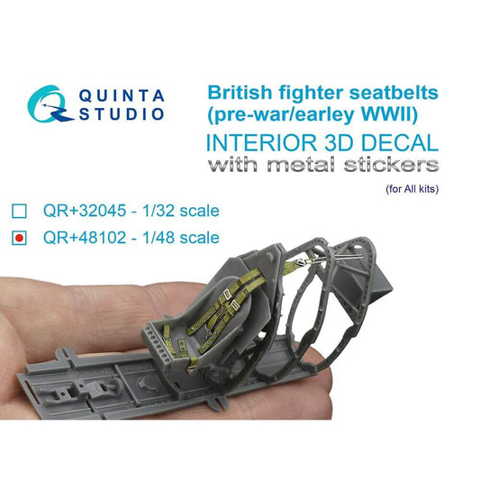 1:48 British Fighter seatbelts (pre-war/early WWII) QR+48102 Quinta Studio