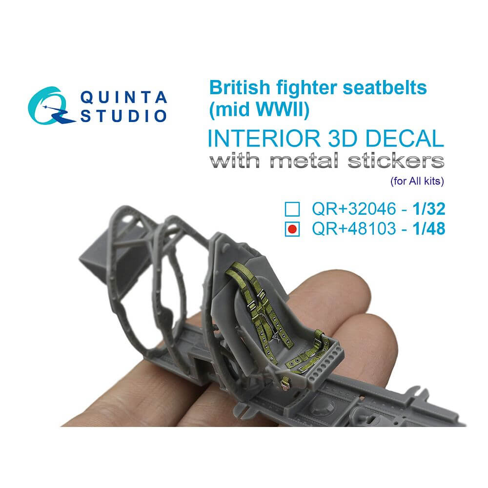 1:48 British Fighter seatbelts (mid WWII) QR+48103 Quinta Studio