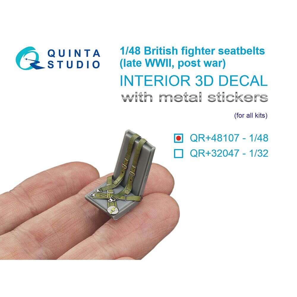 1:48 British Fighter seatbelts (late WWII, post-war) QR+48107 Quinta Studio