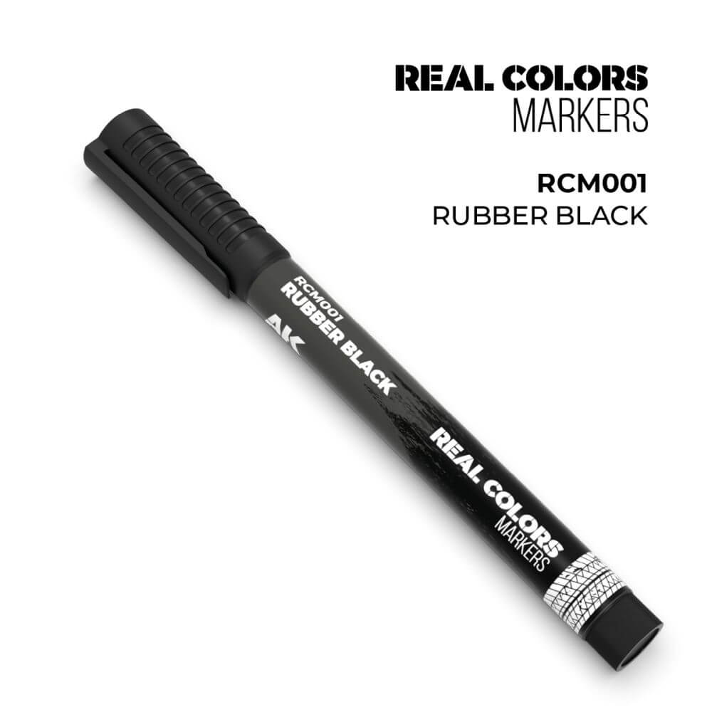 AK Interactive Rubber Black Real Colours Acrylic Paint Marker RCM001