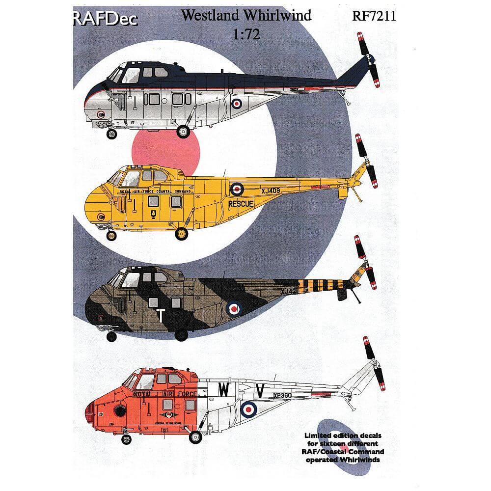 1:72 Westland Whirlwind Decals RF7211 RAFDec