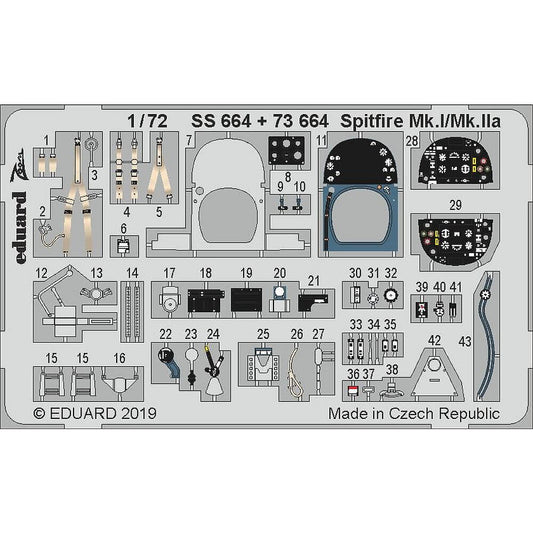 1:72 Spitfire Mk.I/Mk.IIa for Airfix SS664 Eduard