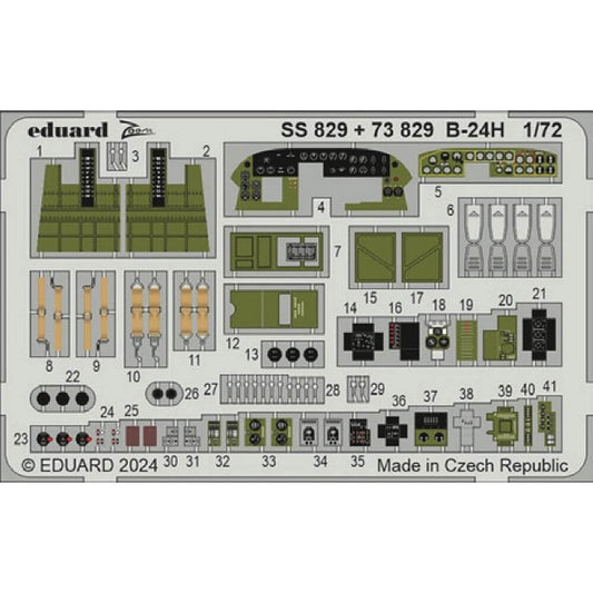 1:72 B-24H Liberator Cockpit Detail Set for Airfix SS829 Eduard