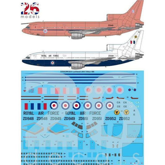 1:144 British Tri-Star 500 RAF Markings STS44399 26 Decals