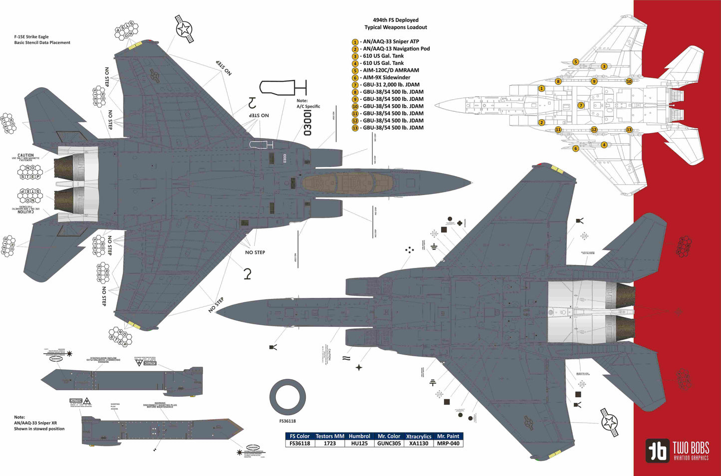 1:48 F-15E Maximum Effort Eagles Decals 48-265 Two Bobs