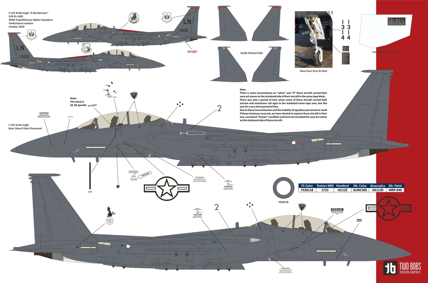 1:48 F-15E Maximum Effort Eagles Decals 48-265 Two Bobs