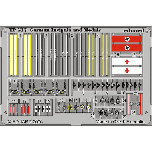 1:35 German Insignia and Medals WWII Detail Set Eduard TP517