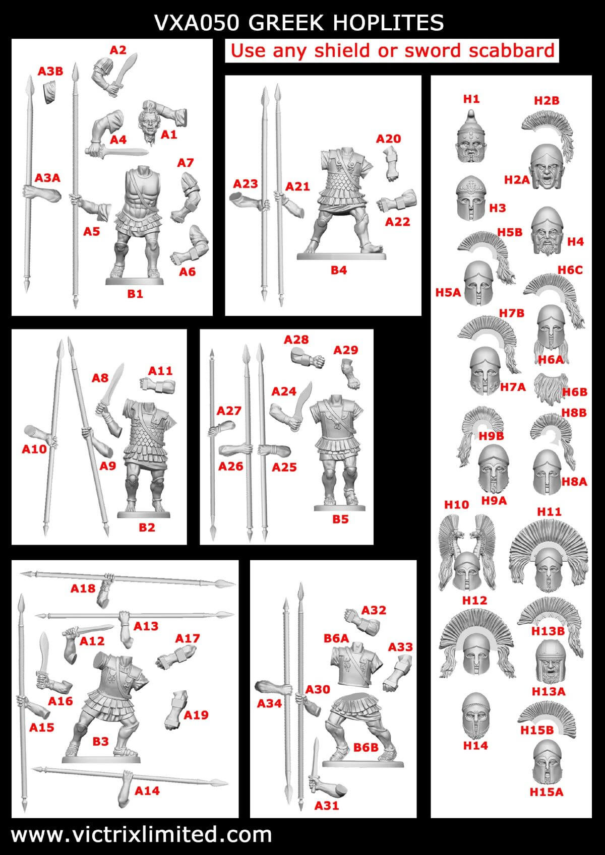 28mm Greek Hoplite Single Sprue Victrix