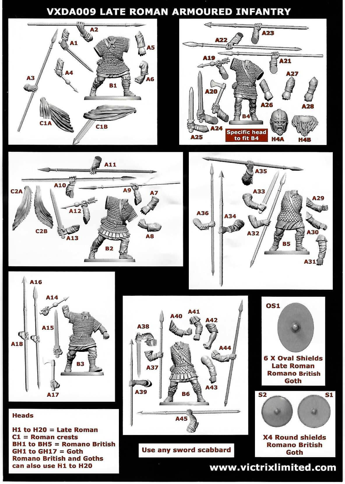 28mm Late Roman Armoured Infantry Single Sprue Victrix